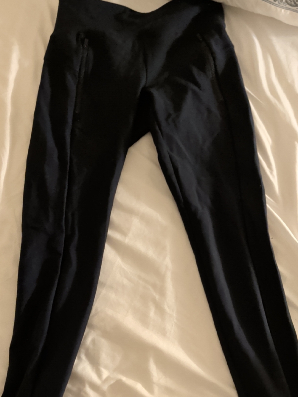 Athleta Black Performance Leggings with Interior Logo